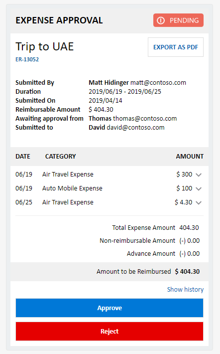 Expense Report First Iteration
